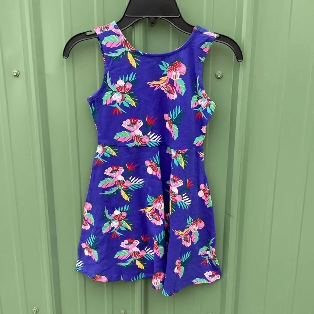 LITTLE GIRLS COTTON Tropical Print & Pink Pullover Dress Lot Size 6X